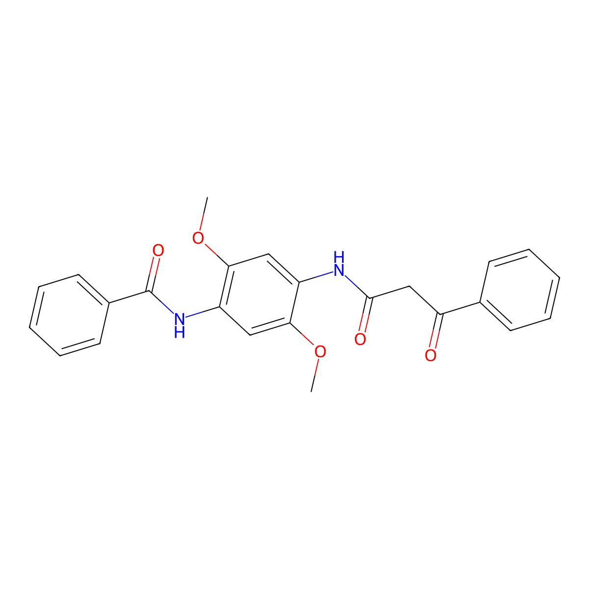 N-(4-Benzamido-2,5-dimethoxyphenyl)-3-oxo-3-phenylpropionamide molecular structure, CAS 6369-23-9