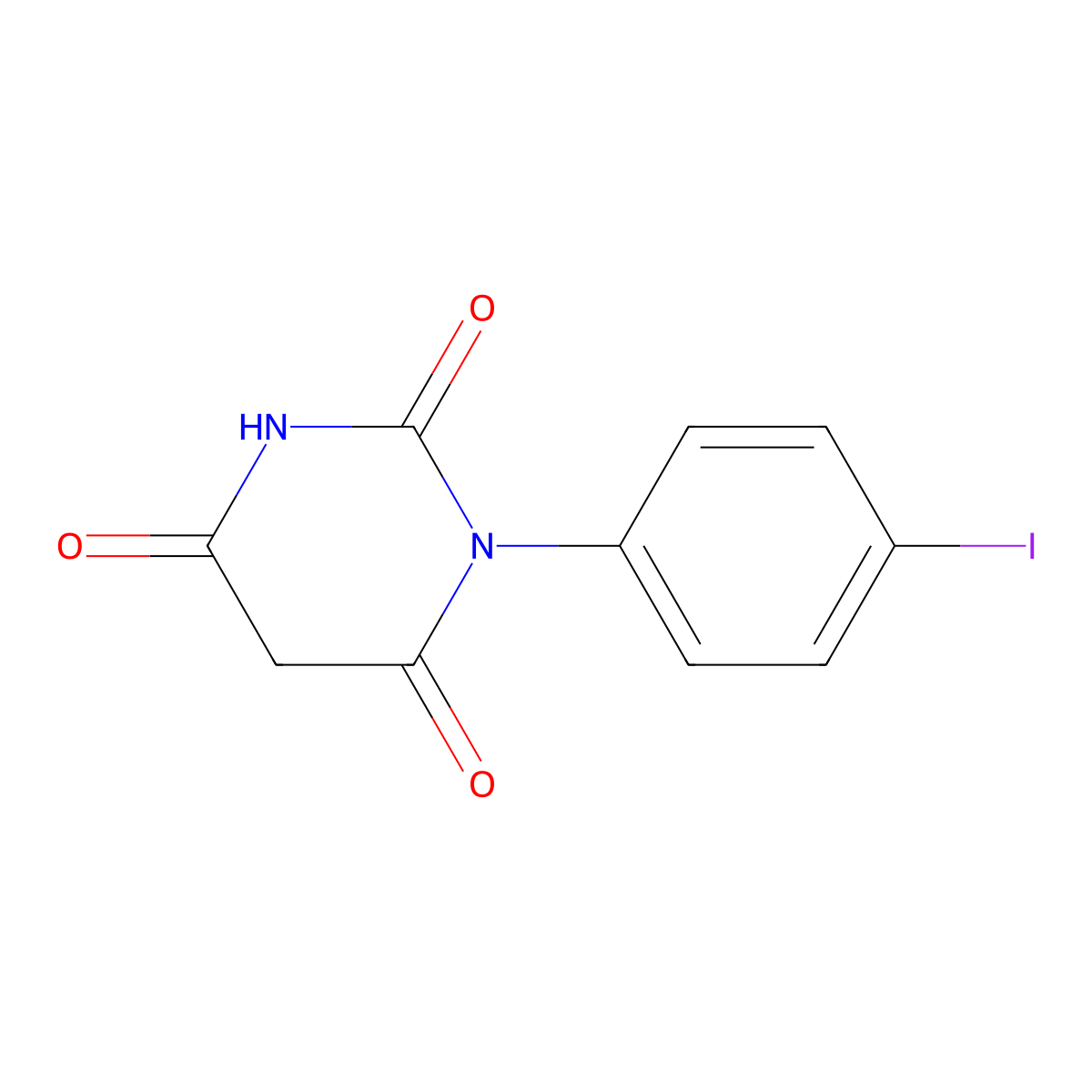 1-(4-Iodophenyl)-1,3-diazinane-2,4,6-trione molecular structure, CAS 6369-45-5