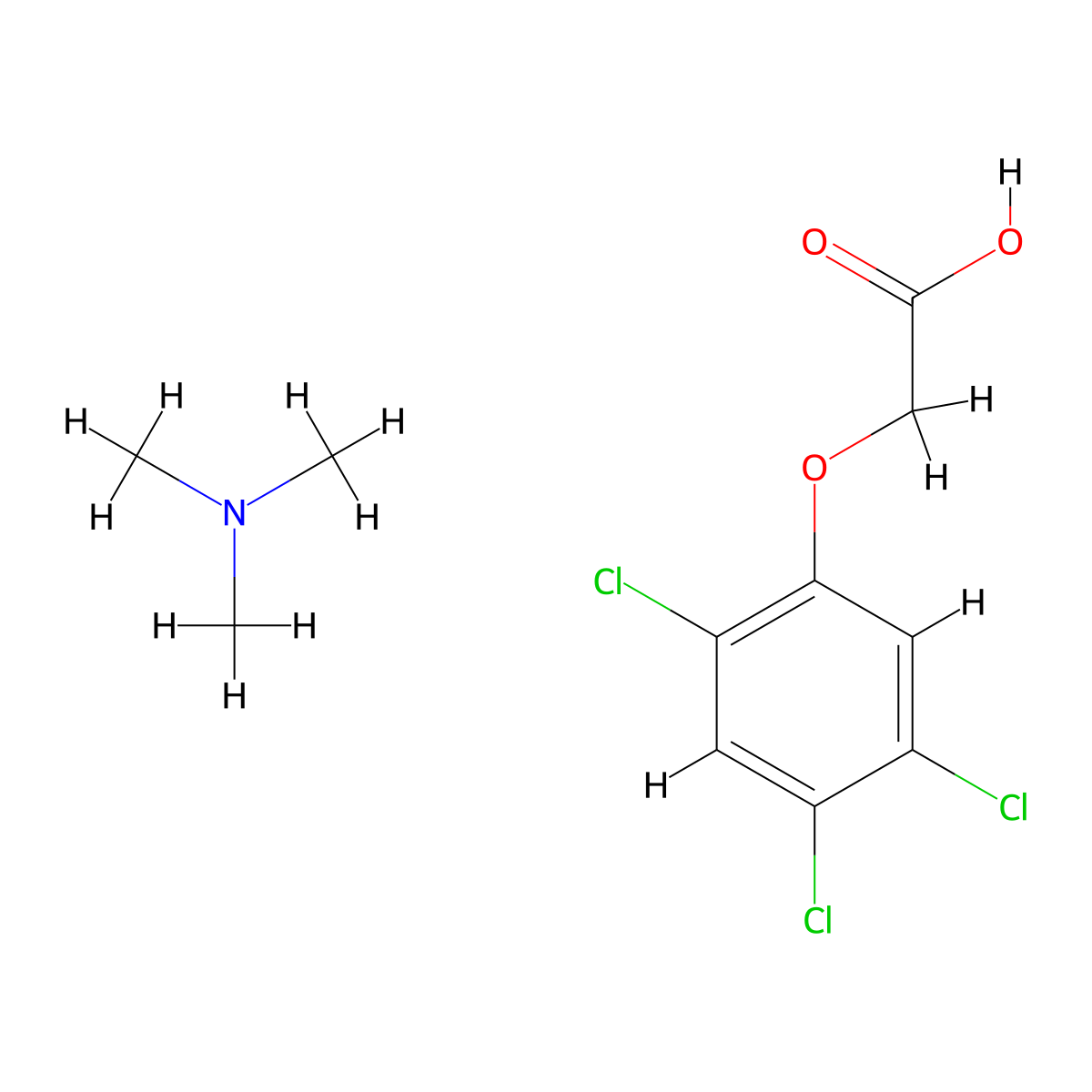 2,4,5-T trimethylamine salt molecular structure, CAS 6369-96-6