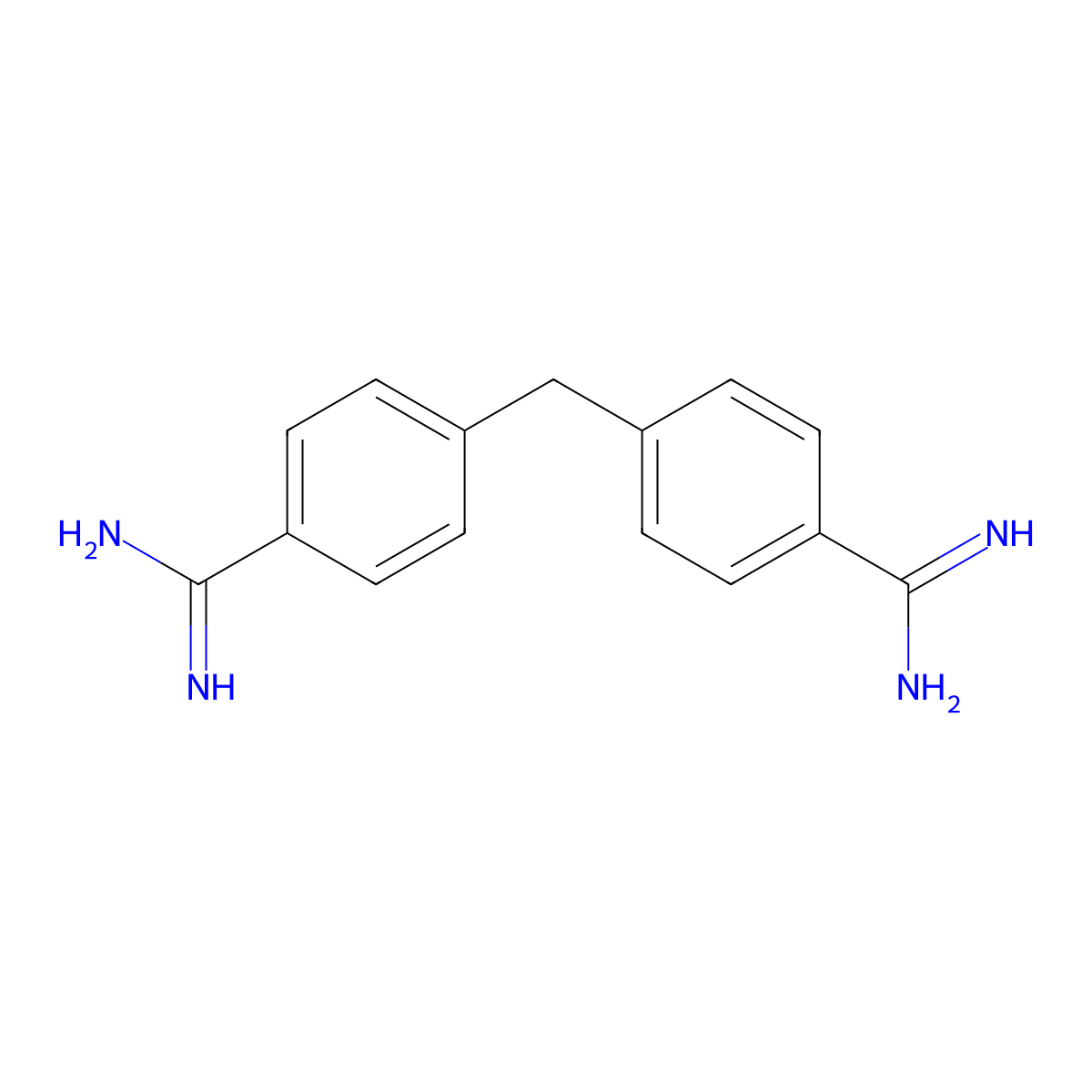 Benzenecarboximidamide, 4,4'-methylenebis- molecular structure, CAS 63690-09-5