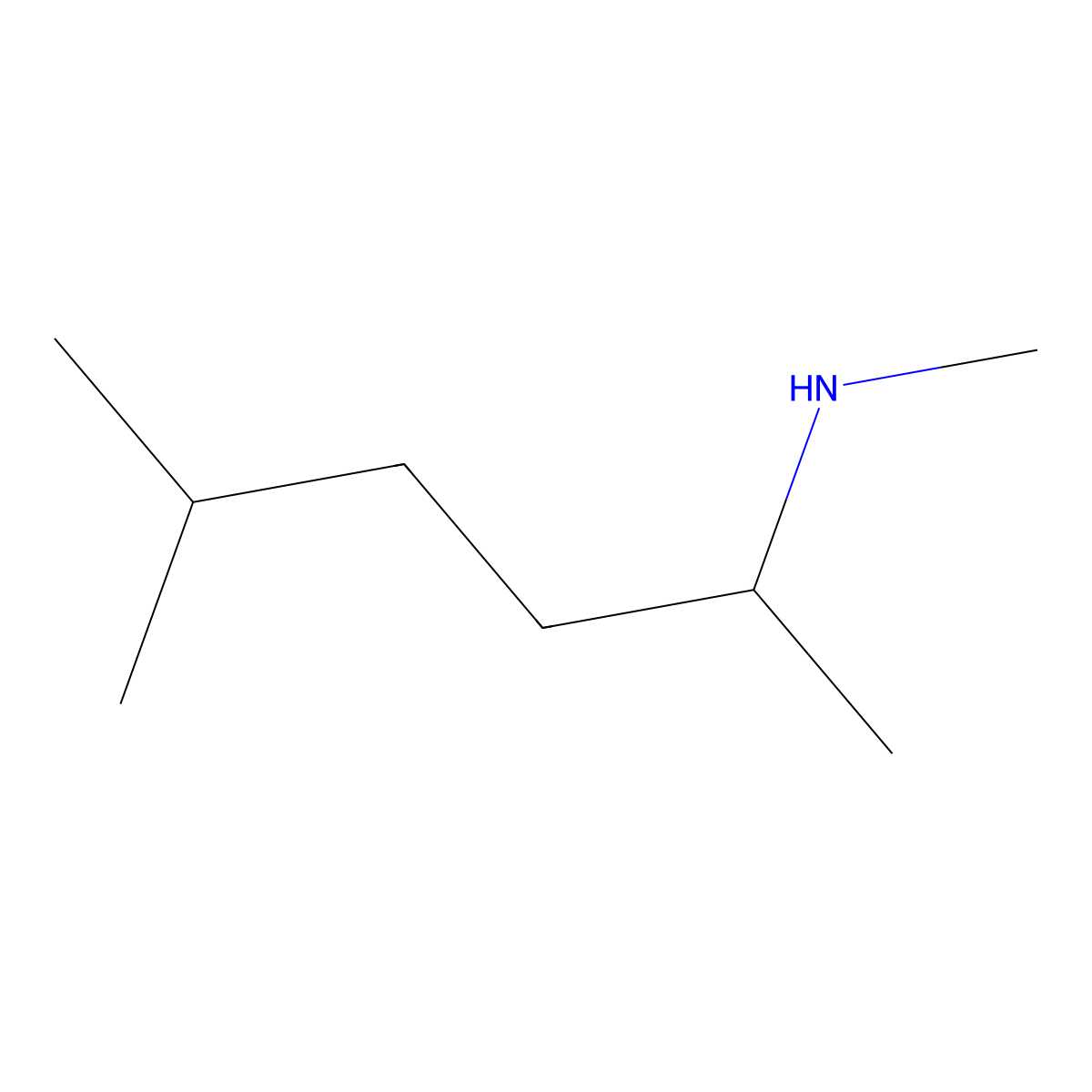 2-Hexylamine, N,5-dimethyl- molecular structure, CAS 63690-13-1
