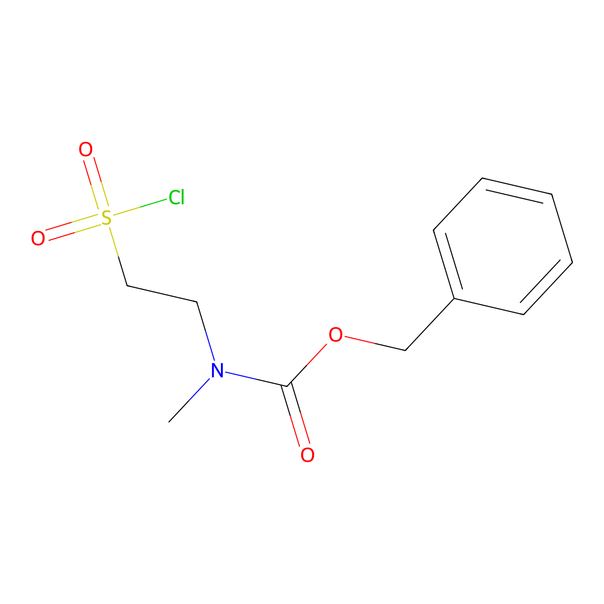 Benzyl N-[2-(chlorosulfonyl)ethyl]-N-methylcarbamate molecular structure, CAS 63692-88-6