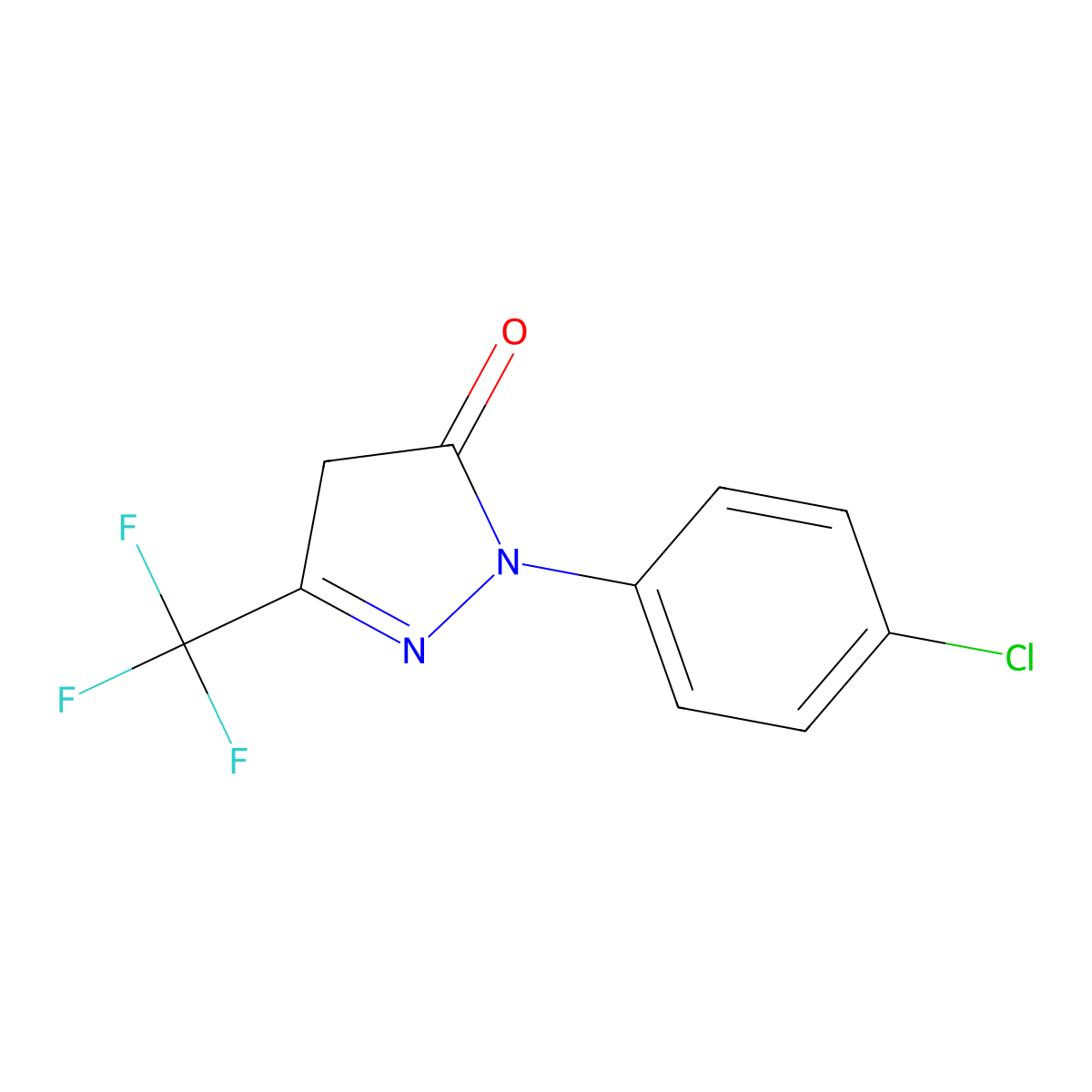 1-(4-Chlorophenyl)-3-(trifluoromethyl)-1H-pyrazol-5(4H)-one molecular structure, CAS 63695-48-7