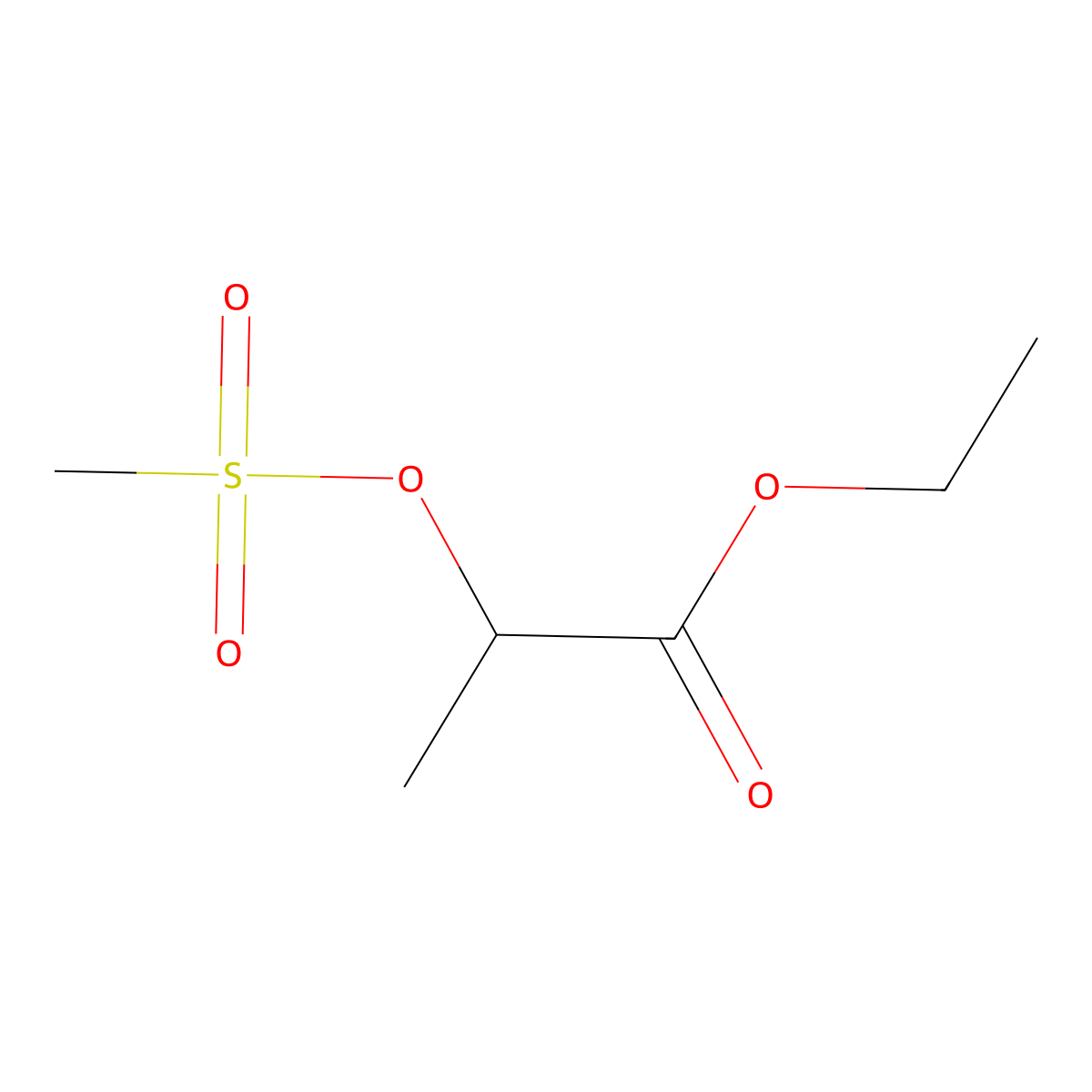 ethyl (2S)-2-methylsulfonyloxypropanoate molecular structure, CAS 63696-99-1