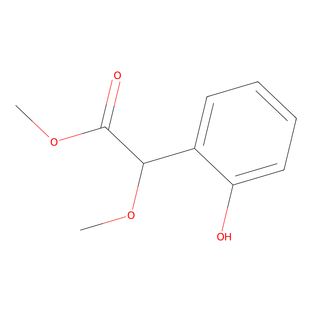 Methyl 2-(2-hydroxyphenyl)-2-methoxyacetate molecular structure, CAS 63697-51-8