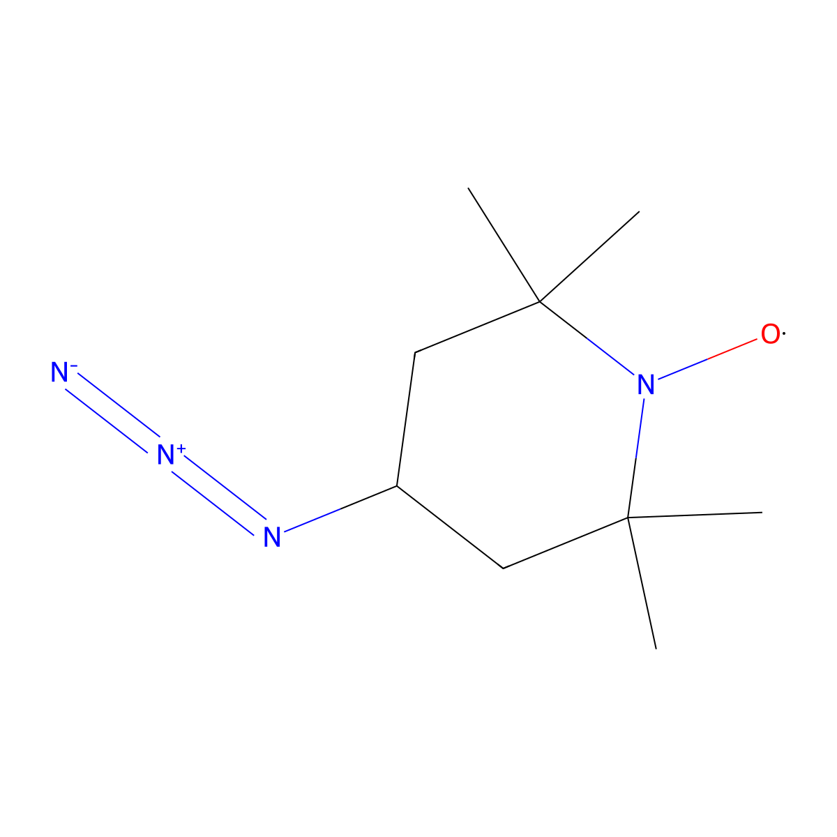 1-Piperidinyloxy, 4-azido-2,2,6,6-tetramethyl- molecular structure, CAS 63697-61-0