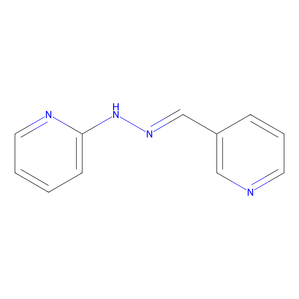 N-(3-pyridinylmethylideneamino)-2-pyridinamine molecular structure, CAS 63697-67-6