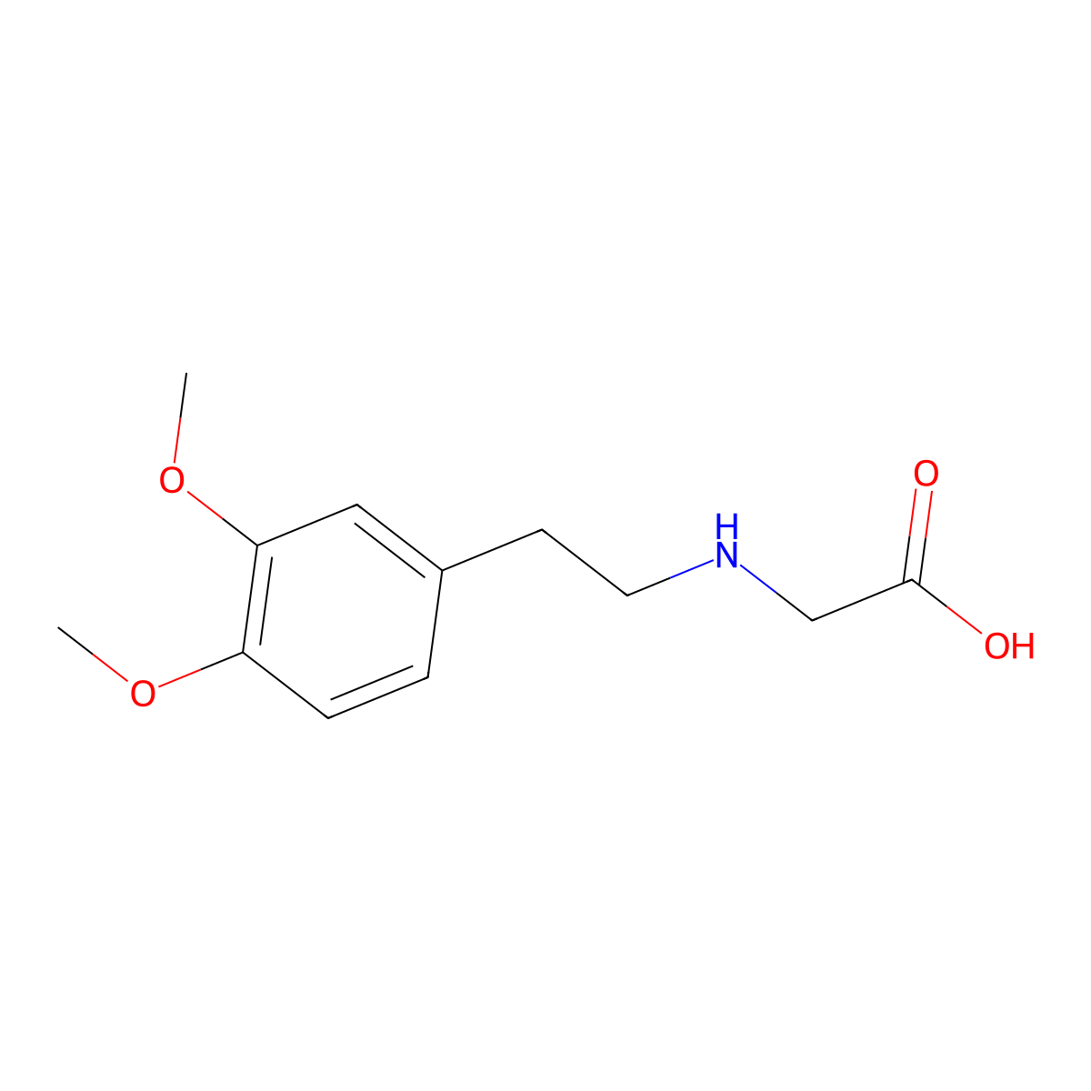 N-[2-(3,4-Dimethoxyphenyl)ethyl]glycine molecular structure, CAS 63697-89-2