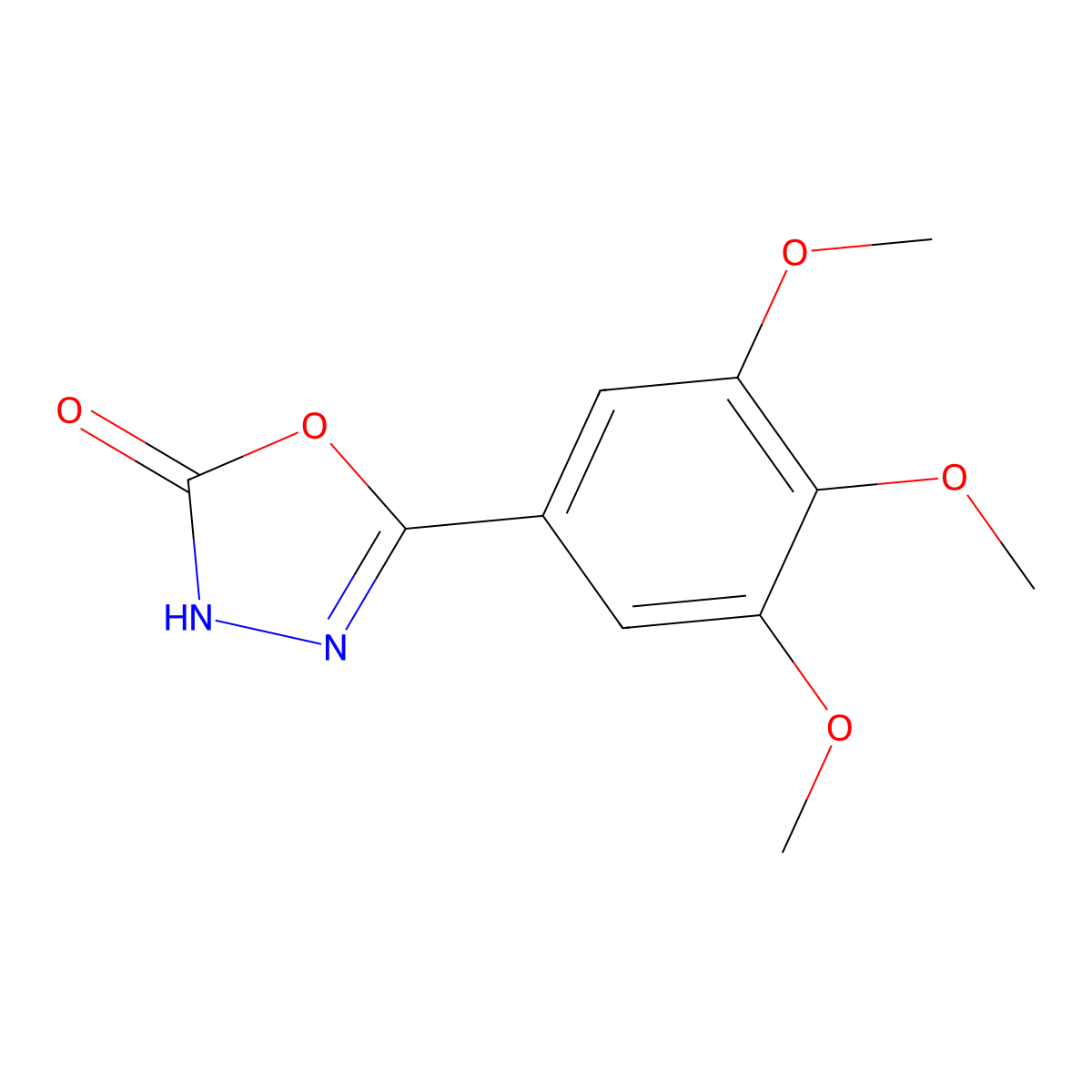 5-(3,4,5-Trimethoxyphenyl)-1,3,4-oxadiazol-2-ol molecular structure, CAS 63698-53-3