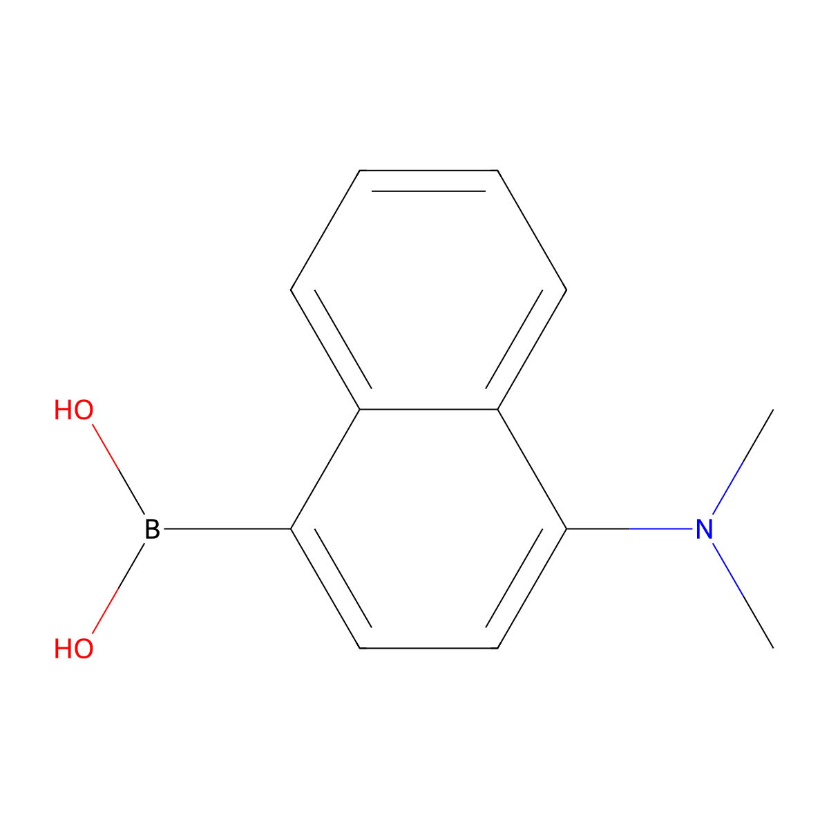 B-(4-(Dimethylamino)-1-naphthalenyl)boronic acid molecular structure, CAS 636987-06-9
