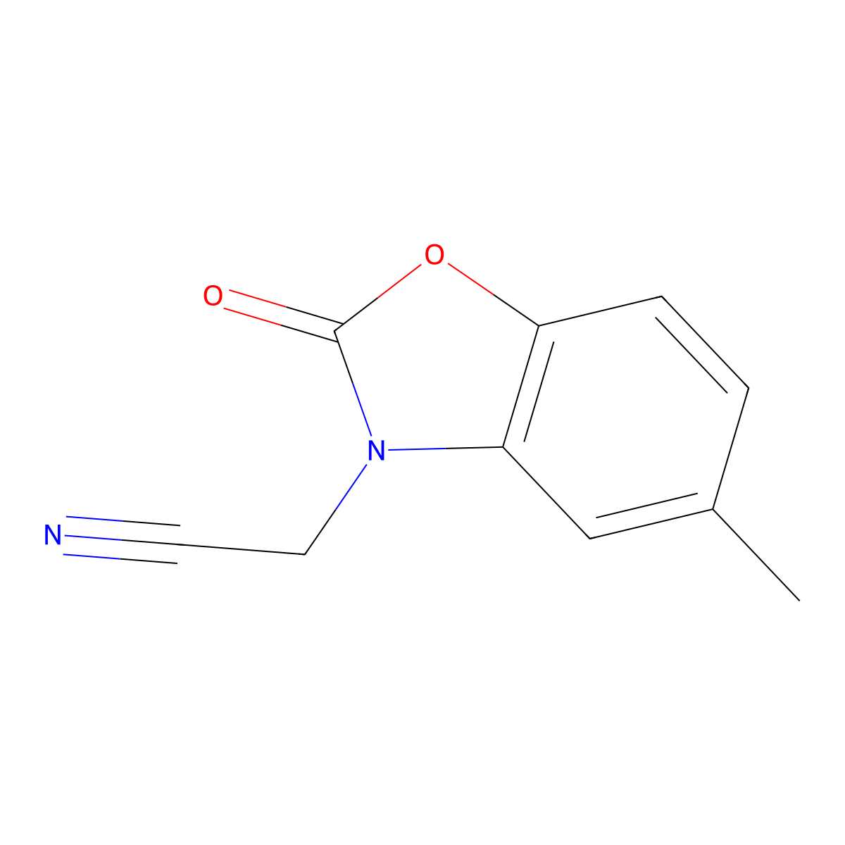 2-(5-Methyl-2-oxo-1,3-benzoxazol-3-yl)acetonitrile molecular structure, CAS 636987-30-9