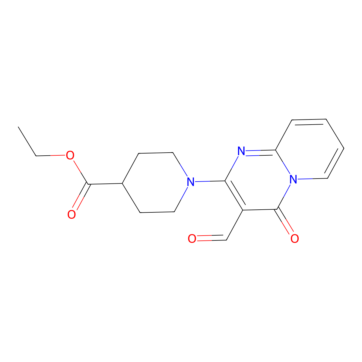 ethyl 1-(3-formyl-4-oxo-4H-pyrido[1,2-a]pyrimidin-2-yl)piperidine-4-carboxylate molecular structure, CAS 636991-29-2