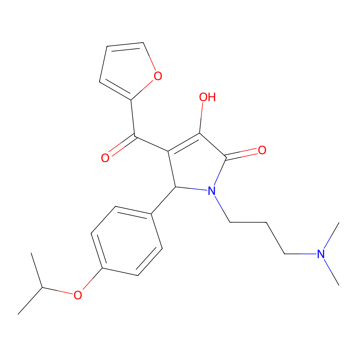 1-(3-(dimethylamino)propyl)-4-(furan-2-carbonyl)-3-hydroxy-5-(4-isopropoxyphenyl)-1H-pyrrol-2(5H)-one molecular structure, CAS 636991-69-0