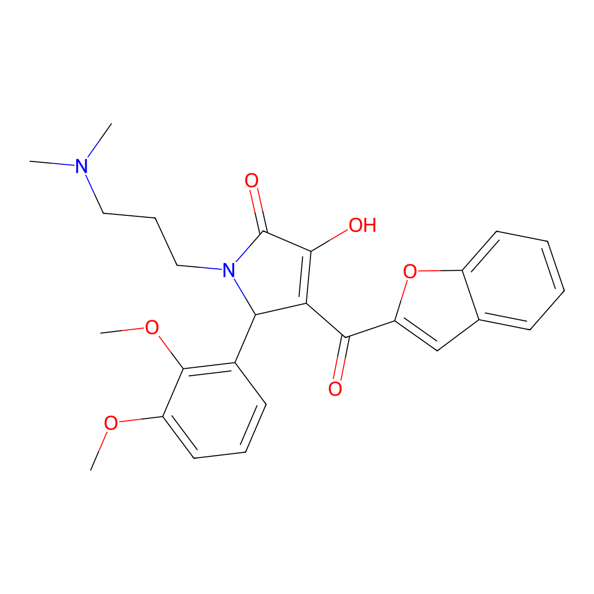 4-(Benzo[d]furan-2-ylcarbonyl)-5-(2,3-dimethoxyphenyl)-1-[3-(dimethylamino)pro pyl]-3-hydroxy-3-pyrrolin-2-one molecular structure, CAS 636991-87-2
