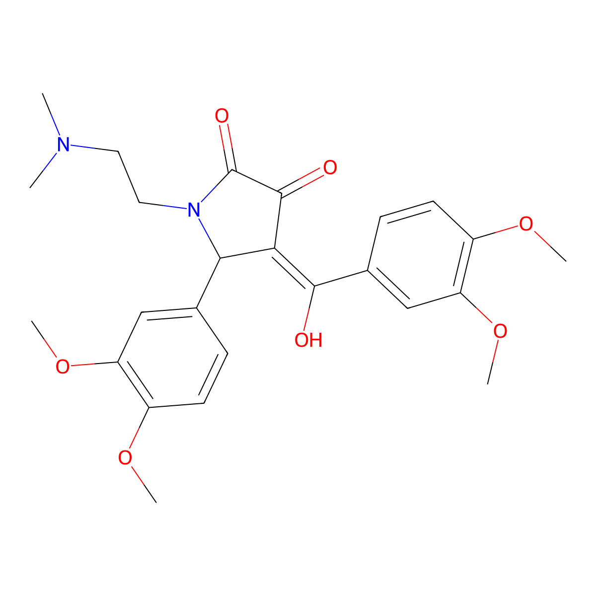 4-(3,4-dimethoxybenzoyl)-5-(3,4-dimethoxyphenyl)-1-[2-(dimethylamino)ethyl]-3-hydroxy-2,5-dihydro-1H-pyrrol-2-one molecular structure, CAS 636992-01-3