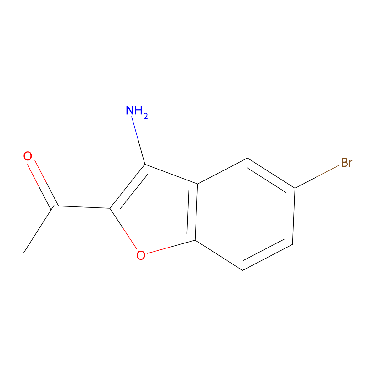 1-(3-Amino-5-bromobenzofuran-2-yl)ethanone molecular structure, CAS 636992-53-5