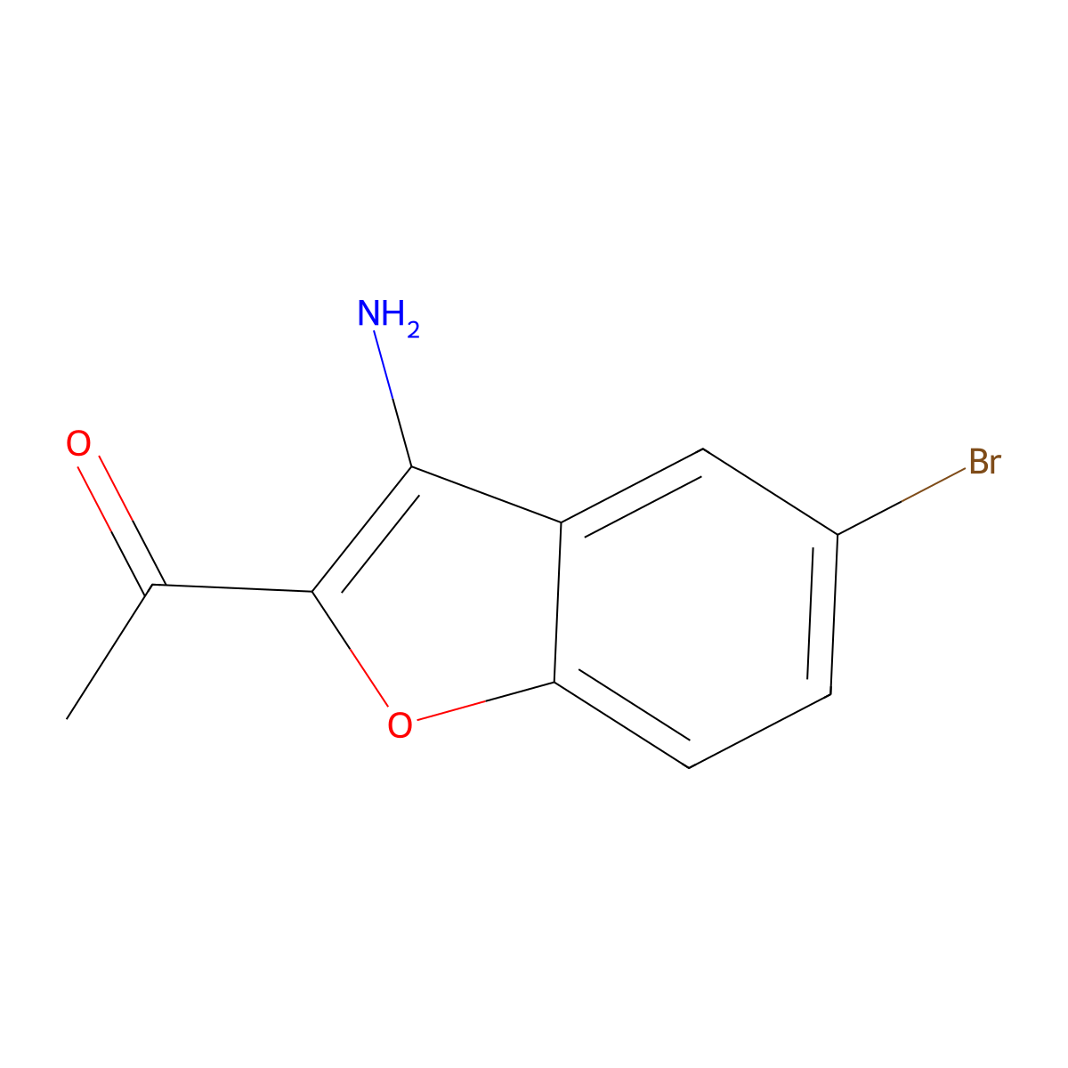 1-(3-Amino-5-bromobenzofuran-2-yl)ethanone molecular structure, CAS 636992-53-5