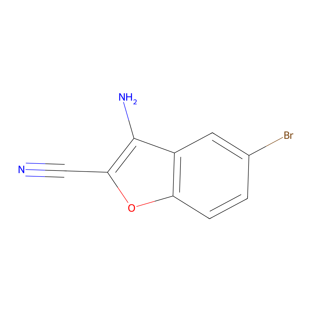 3-Amino-5-bromobenzofuran-2-carbonitrile molecular structure, CAS 636992-54-6