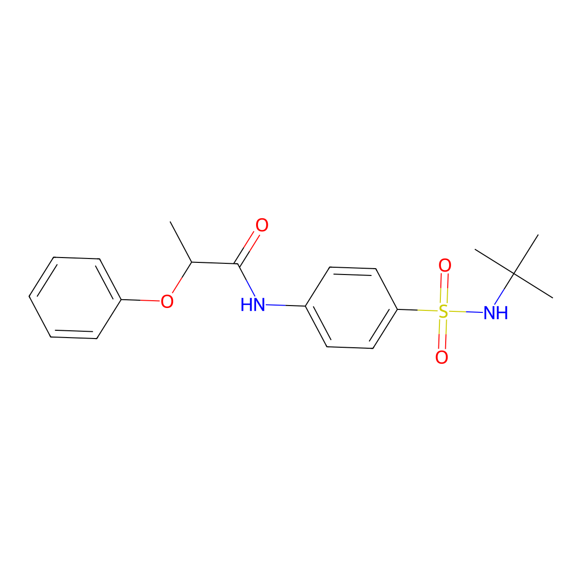 N-[4-(tert-butylsulfamoyl)phenyl]-2-phenoxypropanamide molecular structure, CAS 636994-46-2