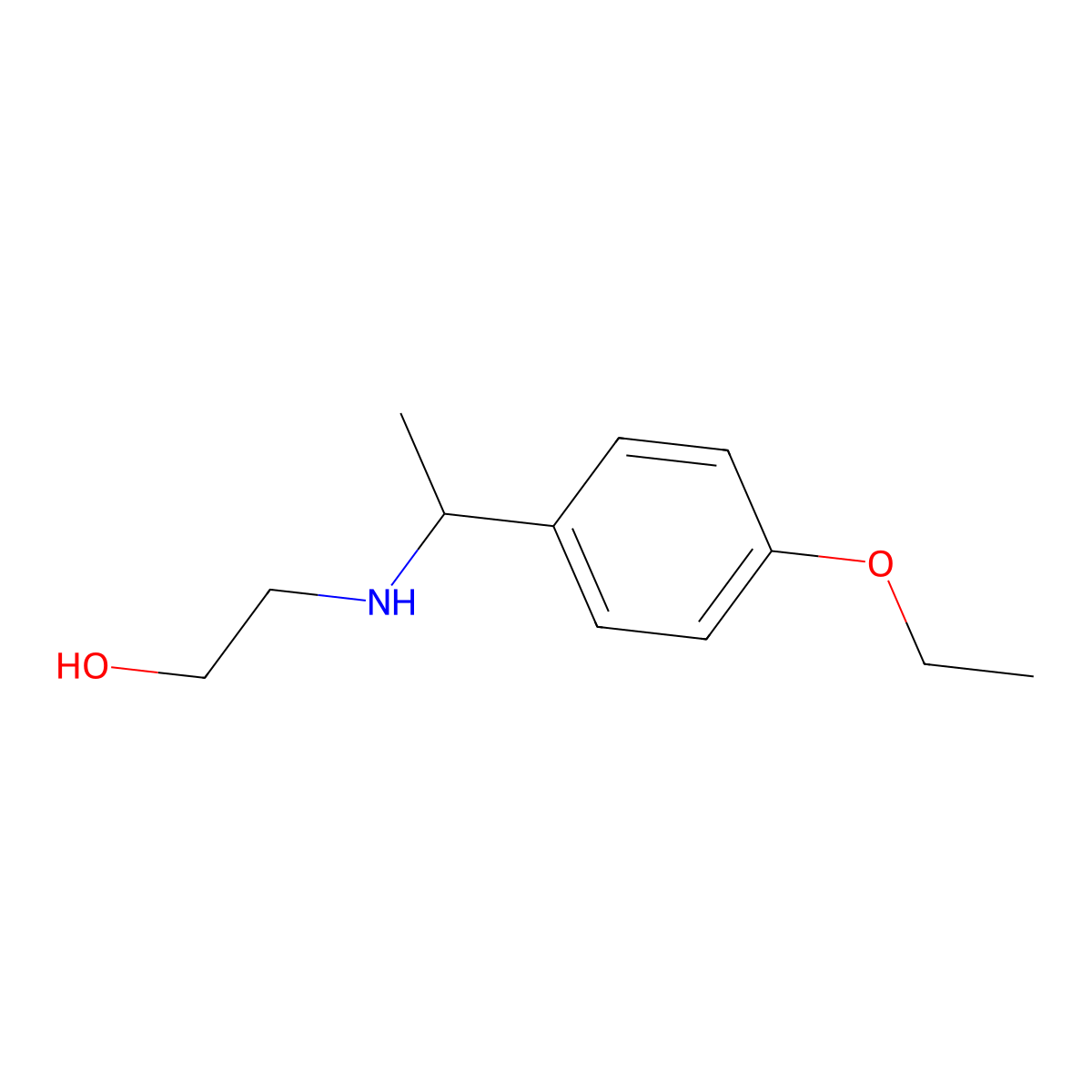 2-[1-(4-Ethoxy-phenyl)-ethylamino]-ethanol molecular structure, CAS 636997-13-2