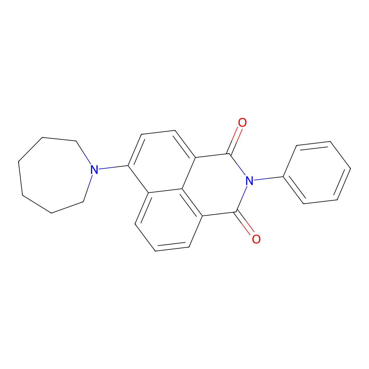 6-(Azepan-1-yl)-2-phenylbenzo[de]isoquinoline-1,3-dione molecular structure, CAS 636997-35-8