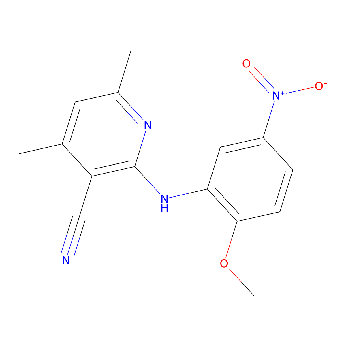 2-(2-Methoxy-5-nitroanilino)-4,6-dimethylpyridine-3-carbonitrile molecular structure, CAS 636997-48-3