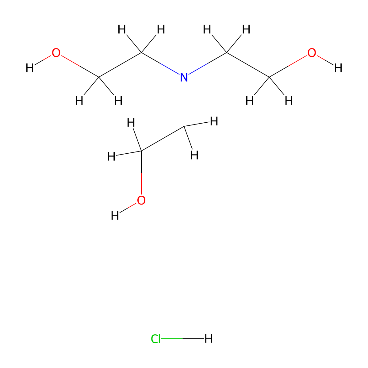 Triethanolamine hydrochloride molecular structure, CAS 637-39-8