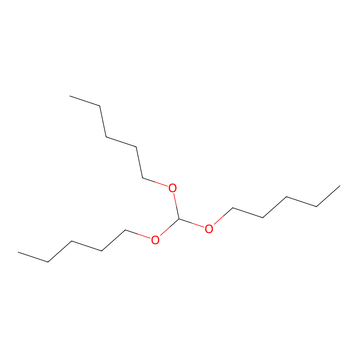 Pentane, 1,1',1''-[methylidynetris(oxy)]tris- molecular structure, CAS 637-42-3