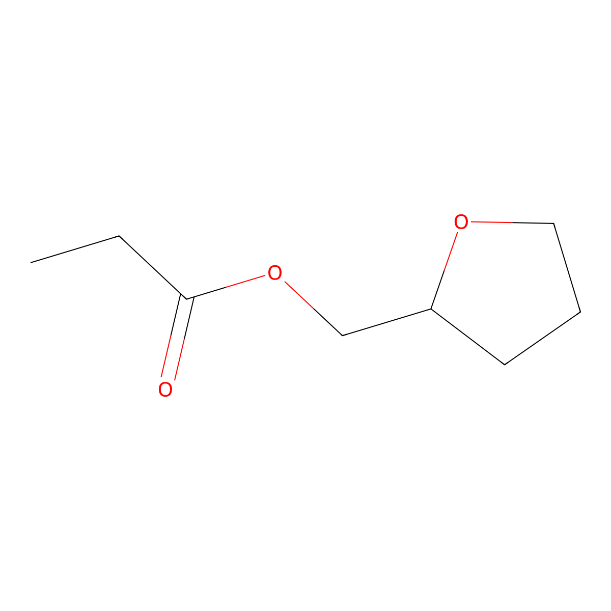 Tetrahydrofurfuryl propionate molecular structure, CAS 637-65-0