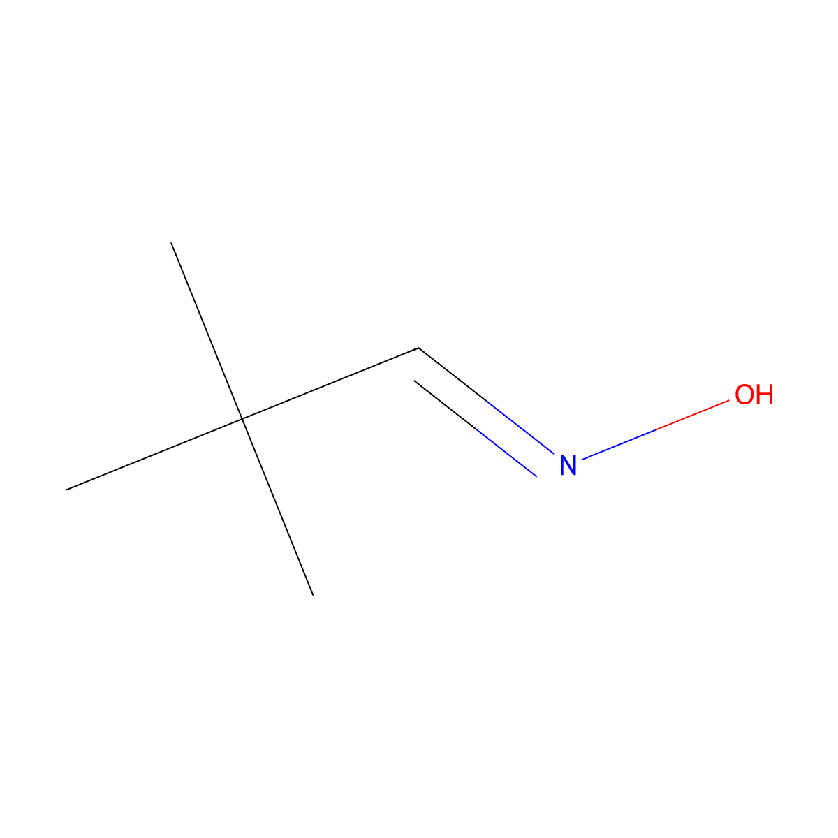 Pivalaldehyde oxime molecular structure, CAS 637-91-2