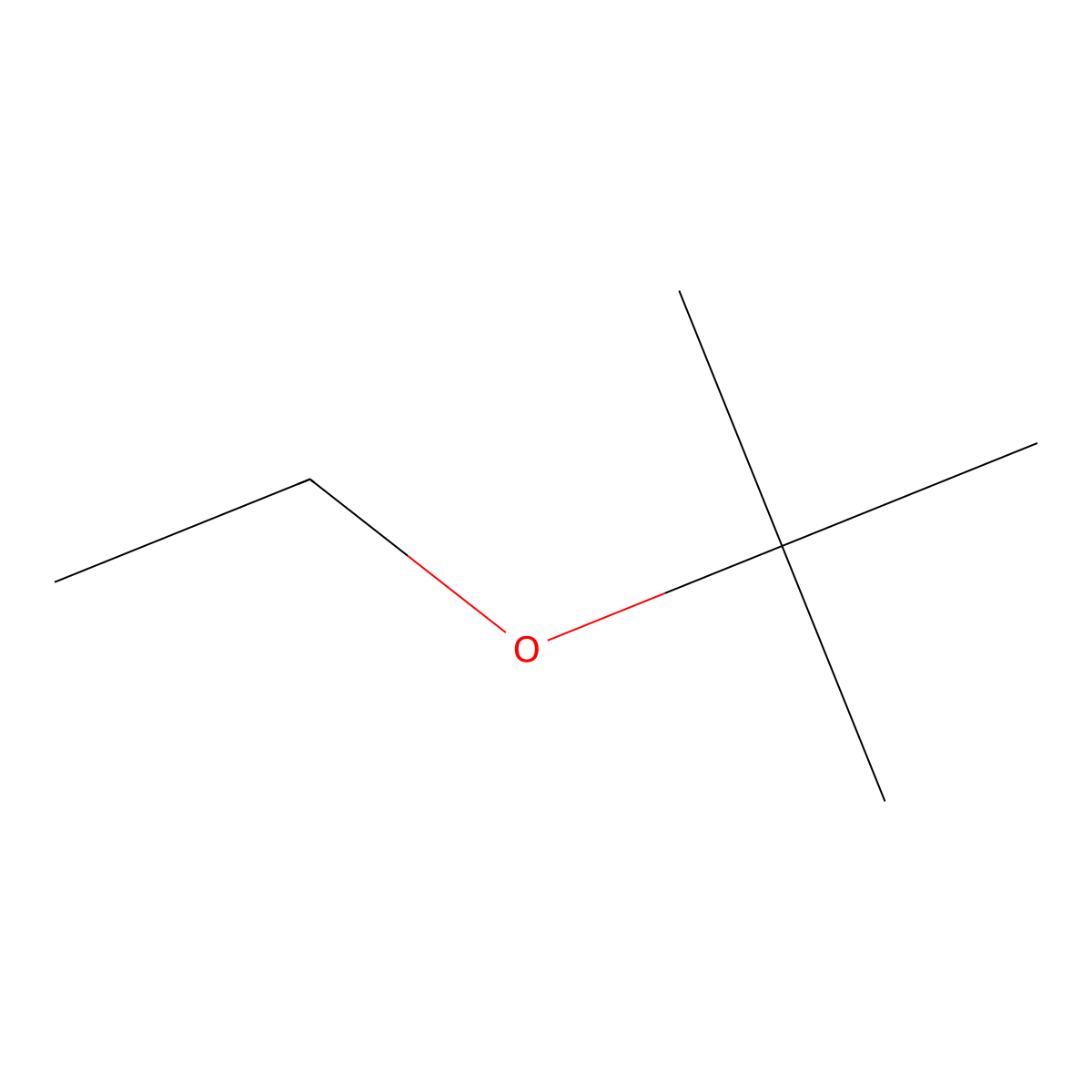 Ethyl tert-butyl ether molecular structure, CAS 637-92-3
