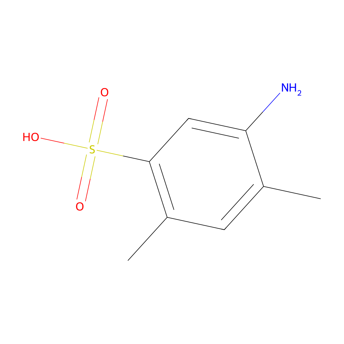 Benzenesulfonic acid, 5-amino-2,4-dimethyl- molecular structure, CAS 6370-23-6