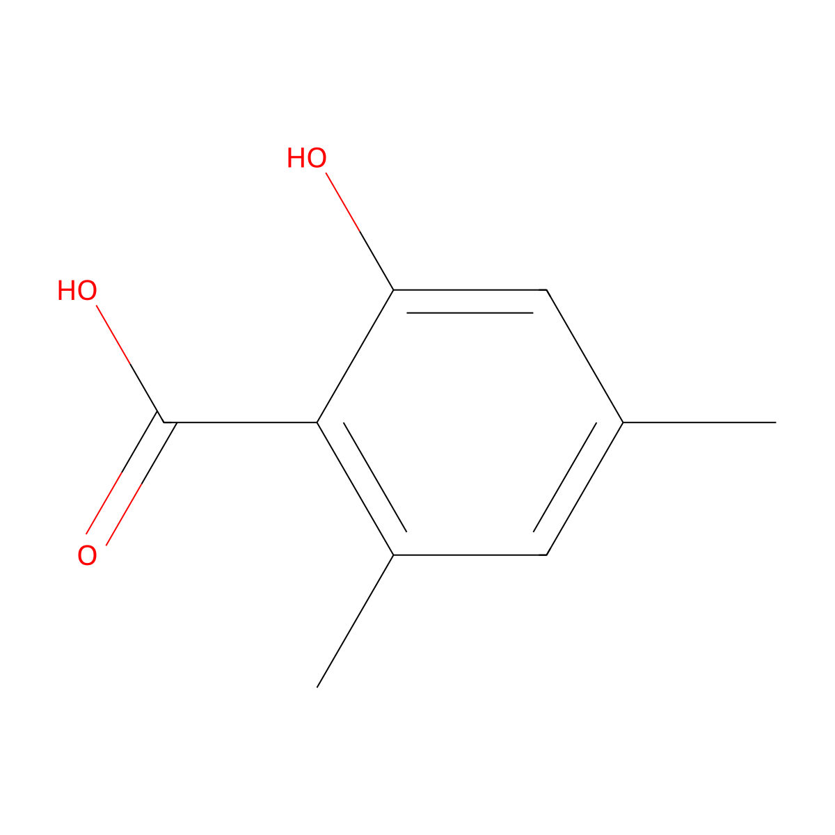 4,6-Dimethylsalicylic acid molecular structure, CAS 6370-32-7