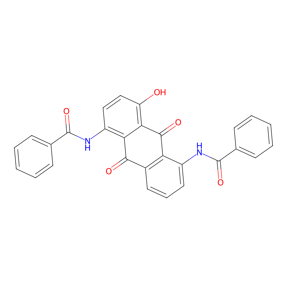 Benzamide, N,N'-(9,10-dihydro-4-hydroxy-9,10-dioxo-1,5-anthracenediyl)bis- molecular structure, CAS 6370-96-3