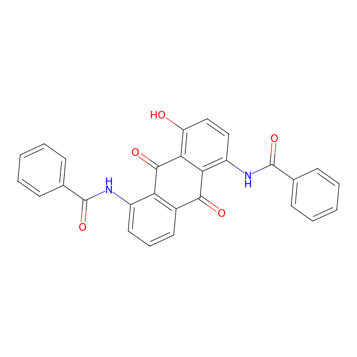 Benzamide, N,N'-(9,10-dihydro-4-hydroxy-9,10-dioxo-1,5-anthracenediyl)bis- molecular structure, CAS 6370-96-3