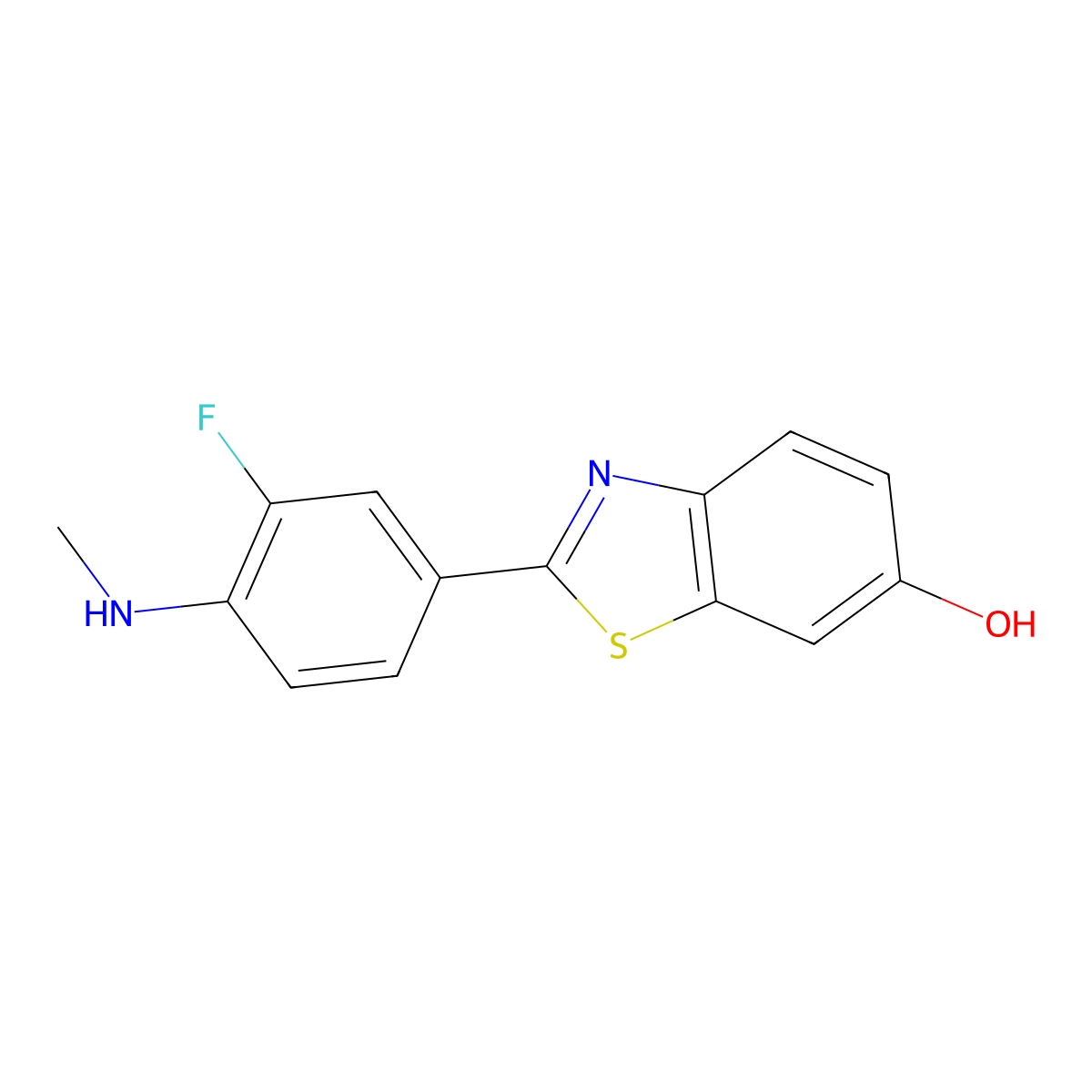 Flutemetamol molecular structure, CAS 637003-10-2
