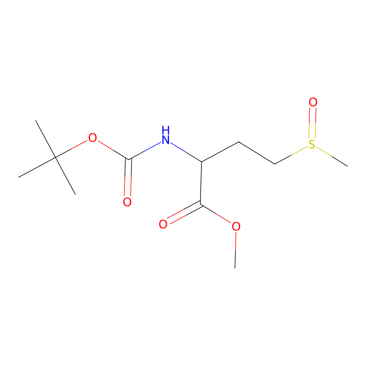 methyl (2S)-2-{[(tert-butoxy)carbonyl]amino}-4-methanesulfinylbutanoate molecular structure, CAS 63701-09-7