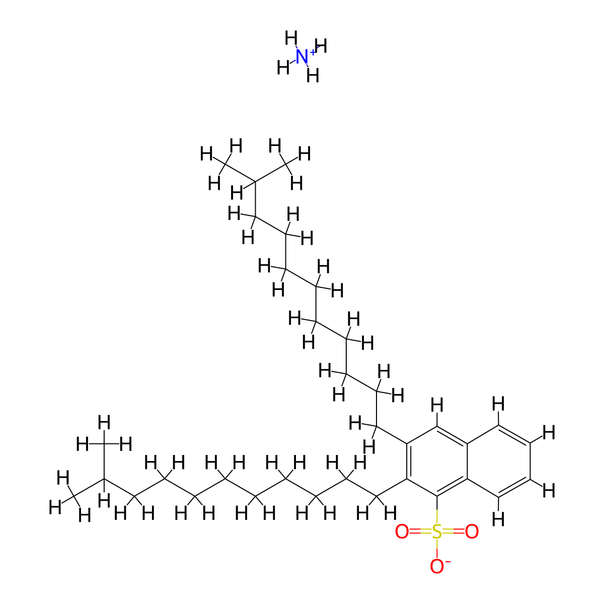Naphthalenesulfonic acid, diisododecyl-, ammonium salt (1:1) molecular structure, CAS 63701-23-5