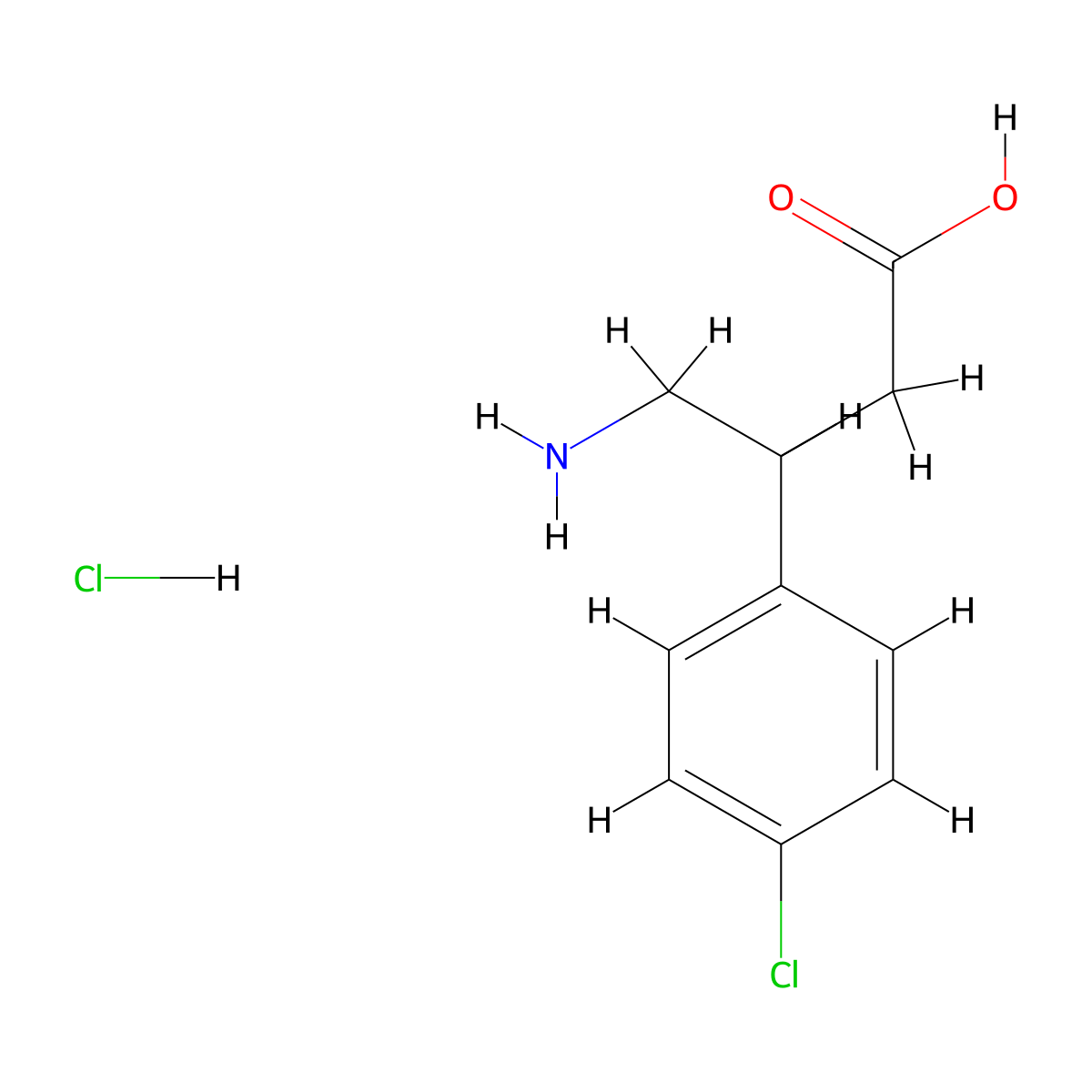 Arbaclofen Hydrochloride molecular structure, CAS 63701-55-3