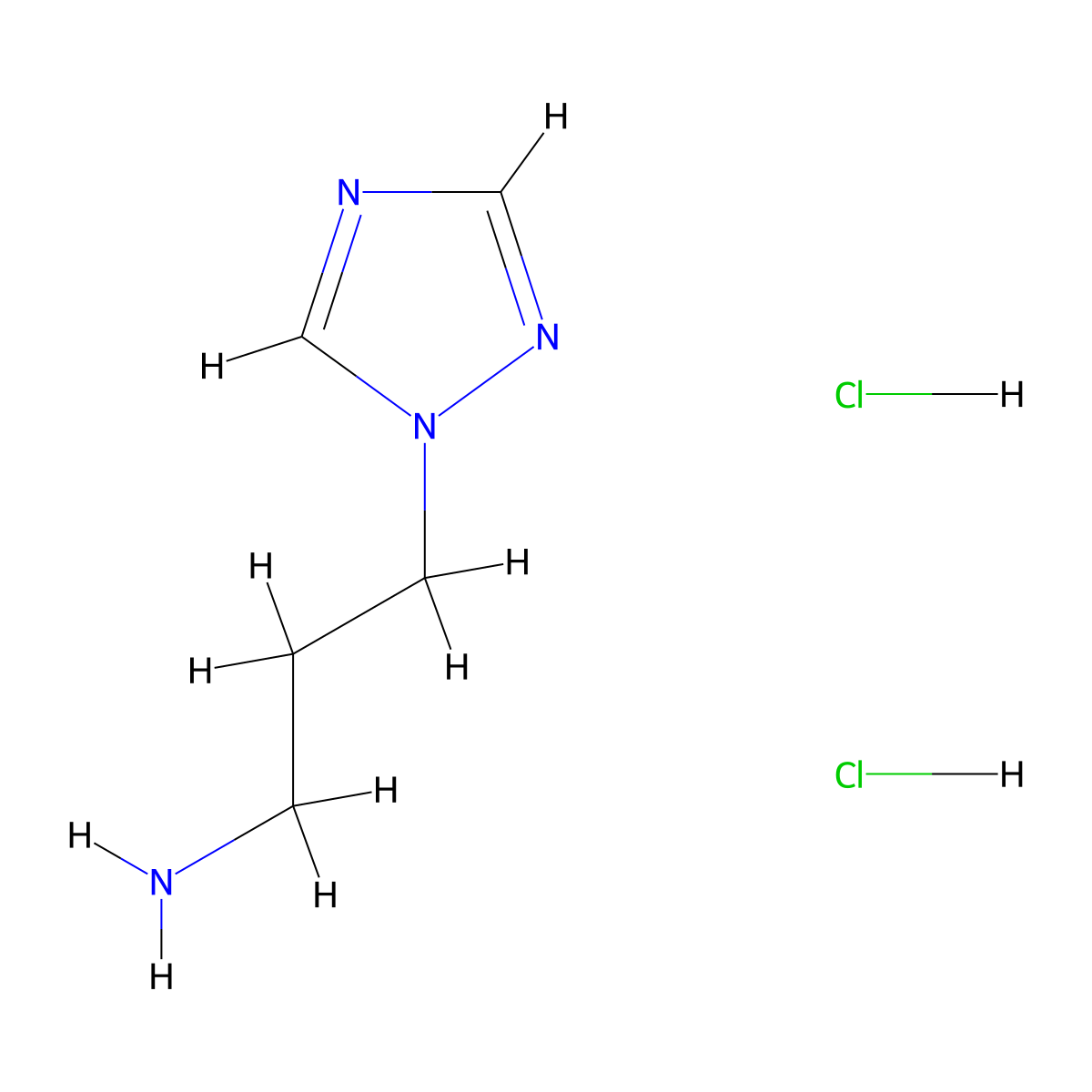 3-(1H-1,2,4-triazol-1-yl)propan-1-amine dihydrochloride molecular structure, CAS 637015-66-8