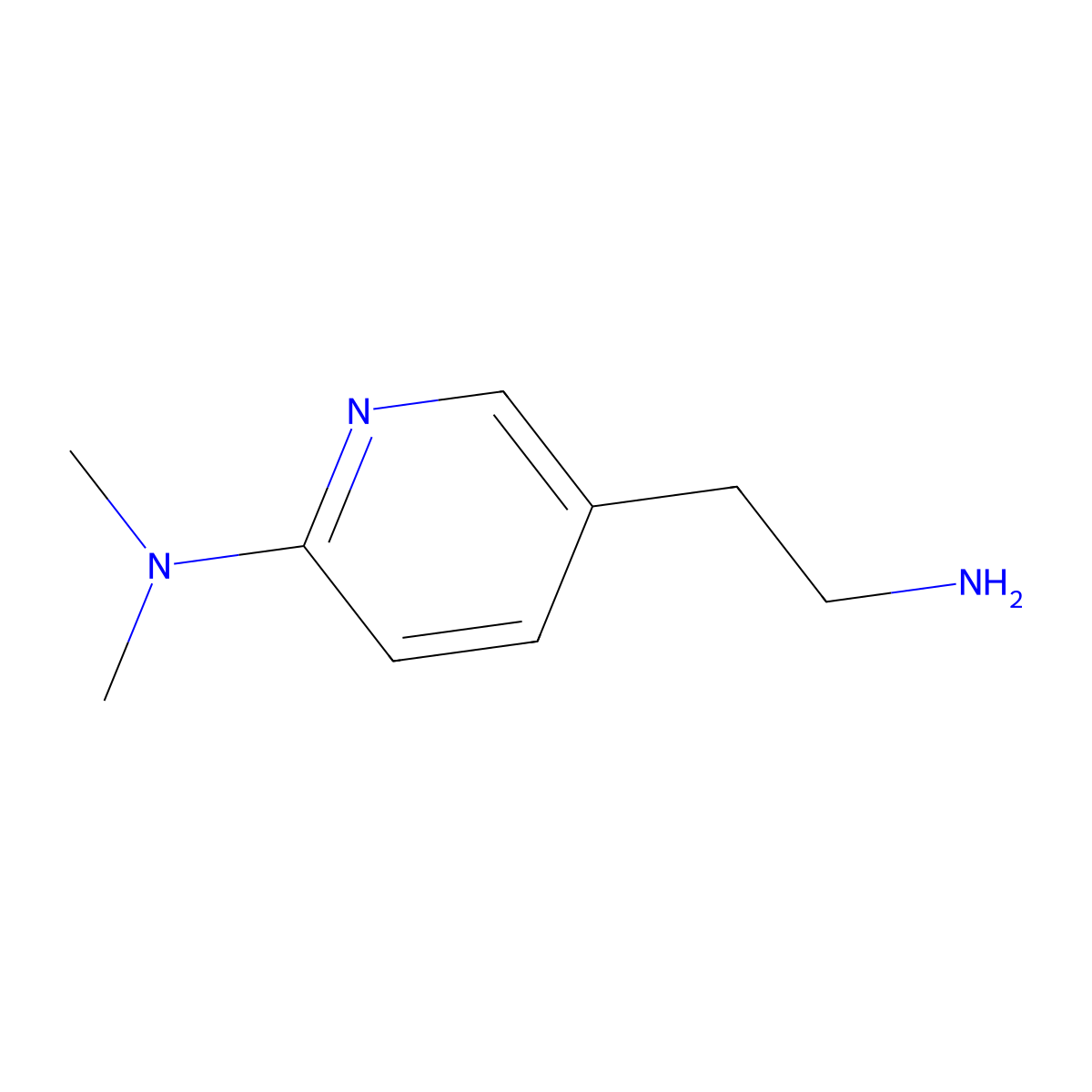 5-(2-aminoethyl)-N,N-dimethylpyridin-2-amine molecular structure, CAS 637015-71-5