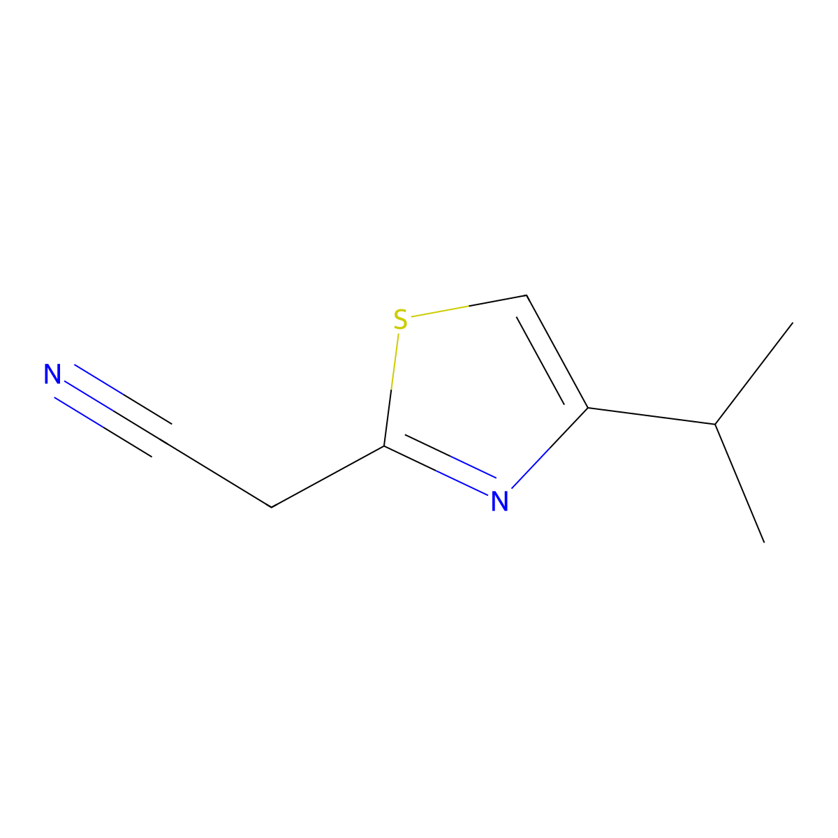2-[4-(Propan-2-yl)-1,3-thiazol-2-yl]acetonitrile molecular structure, CAS 637015-75-9
