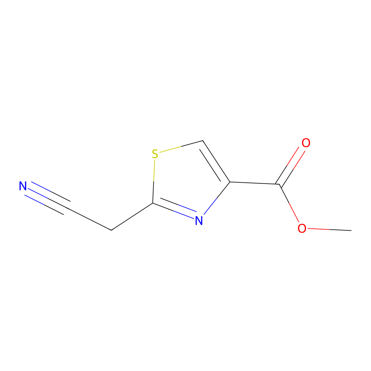 Methyl 2-(Cyanomethyl)thiazole-4-carboxylate molecular structure, CAS 637015-76-0