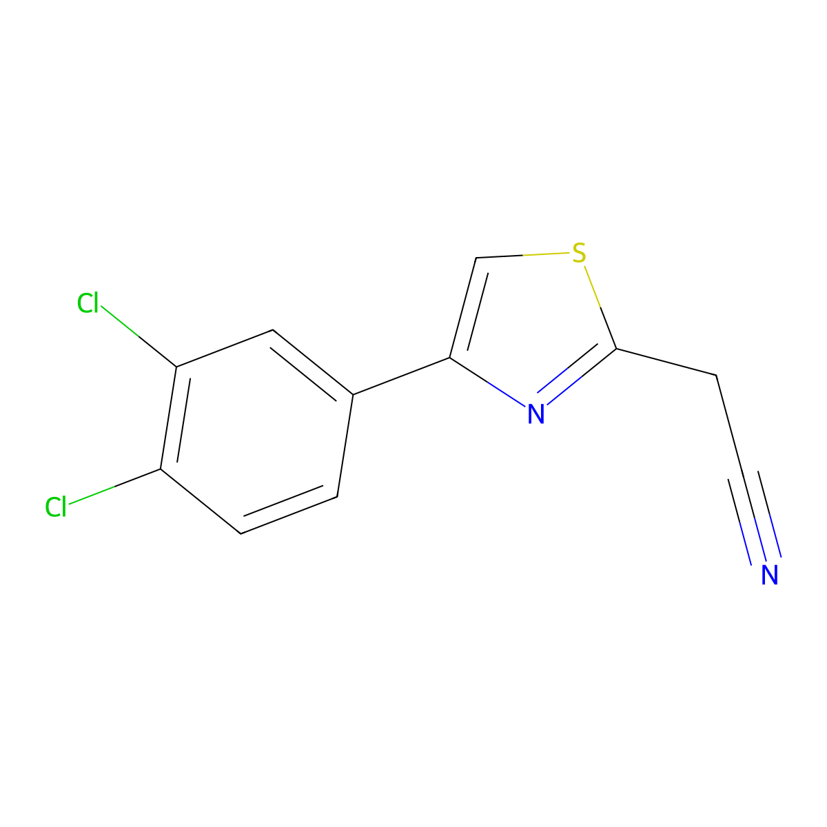 2-[4-(3,4-Dichlorophenyl)-1,3-thiazol-2-yl]acetonitrile molecular structure, CAS 637015-80-6
