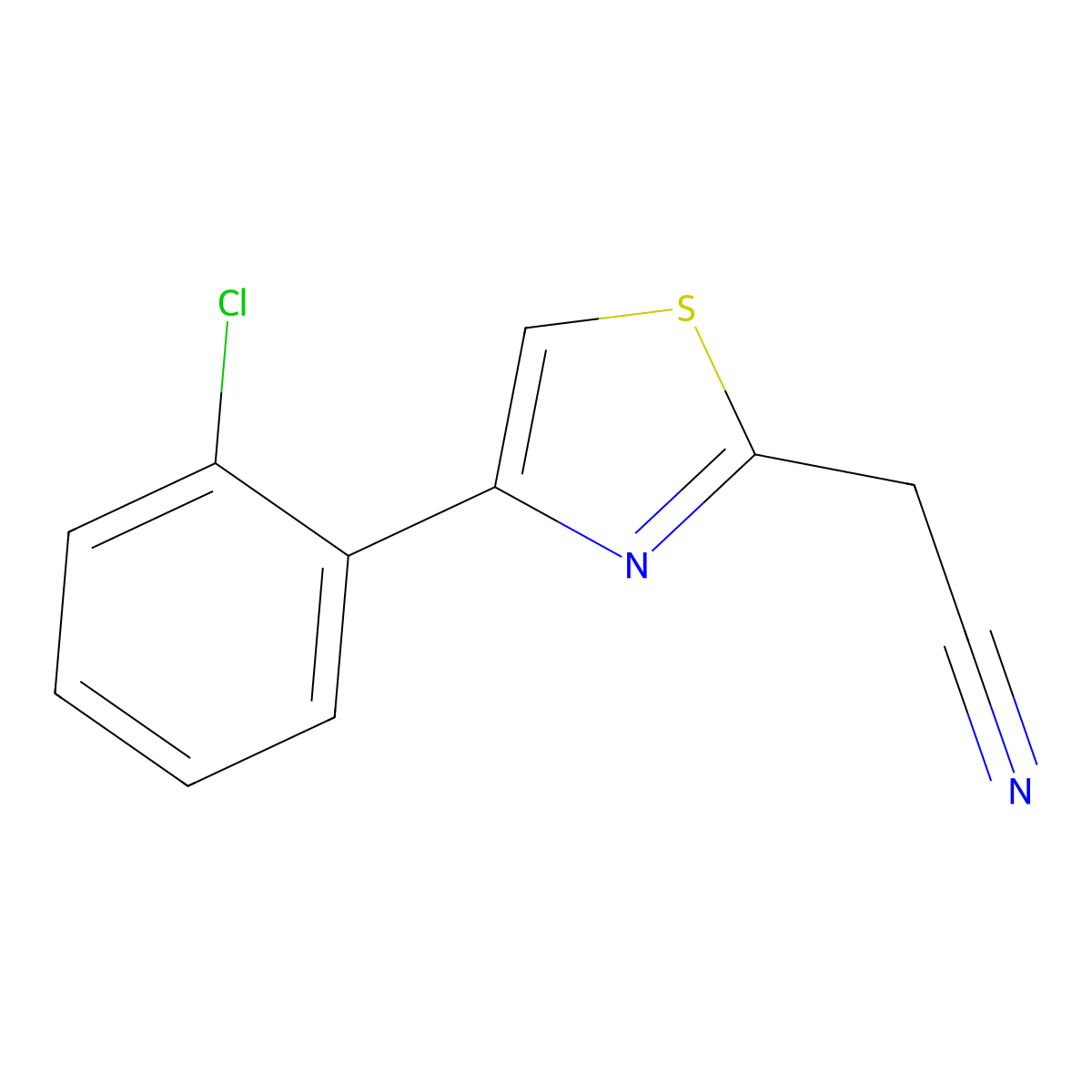 [4-(2-Chlorophenyl)-1,3-thiazol-2-yl]acetonitrile molecular structure, CAS 637015-81-7