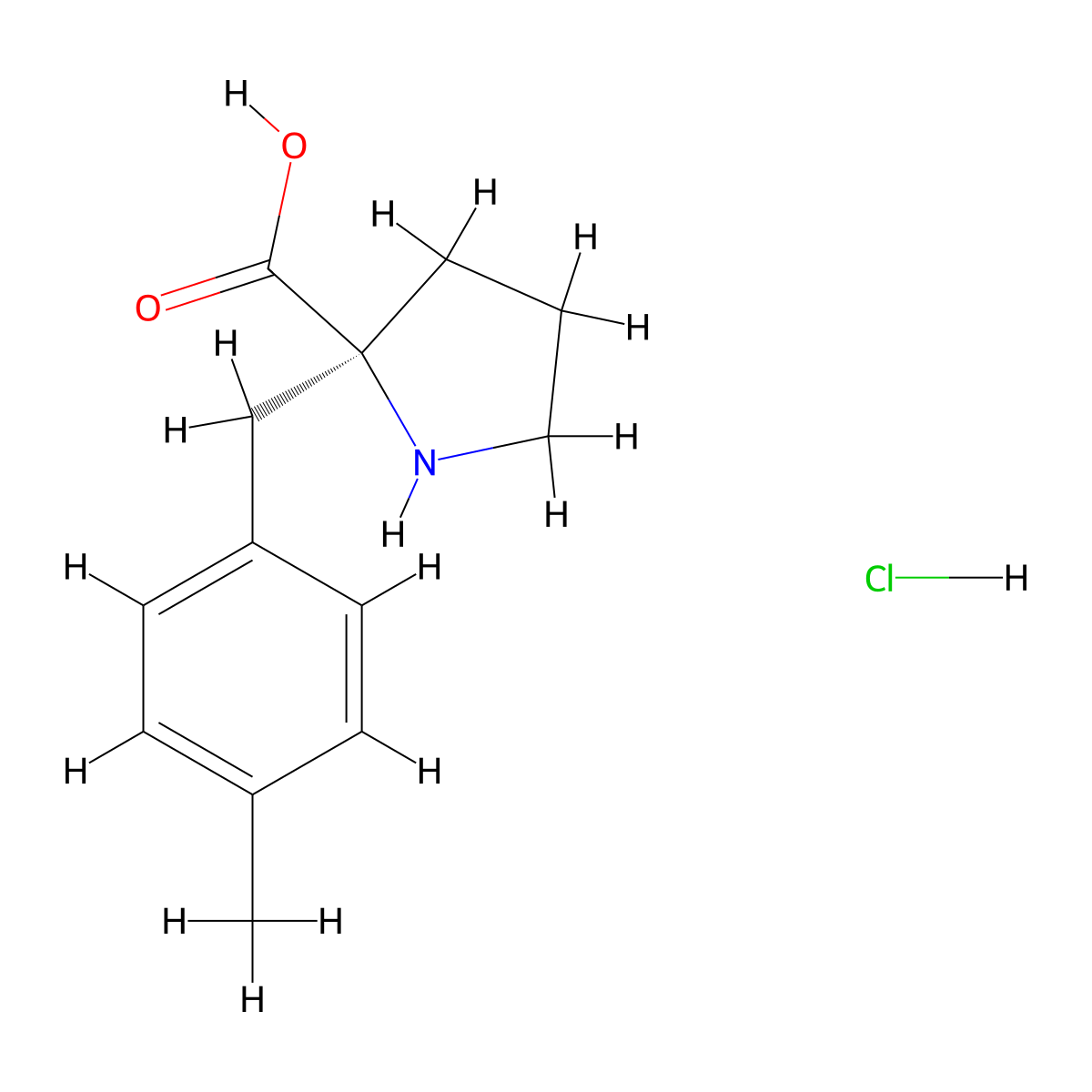(2S)-2-[(4-methylphenyl)methyl]pyrrolidine-2-carboxylic Acid Hydrochloride molecular structure, CAS 637020-64-5
