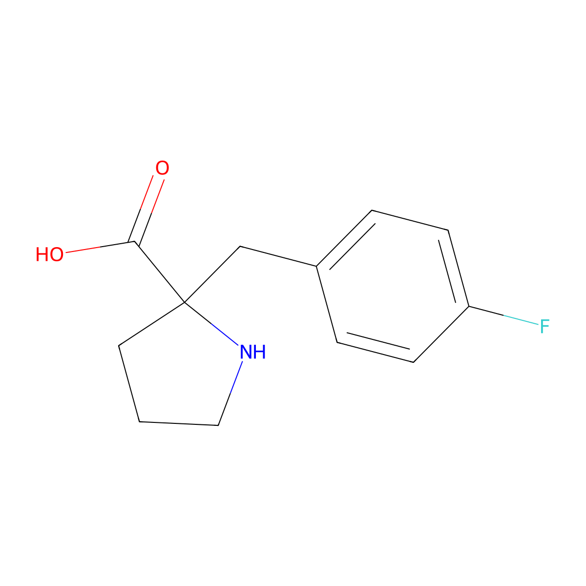 2-[(4-Fluorophenyl)methyl]proline molecular structure, CAS 637020-66-7