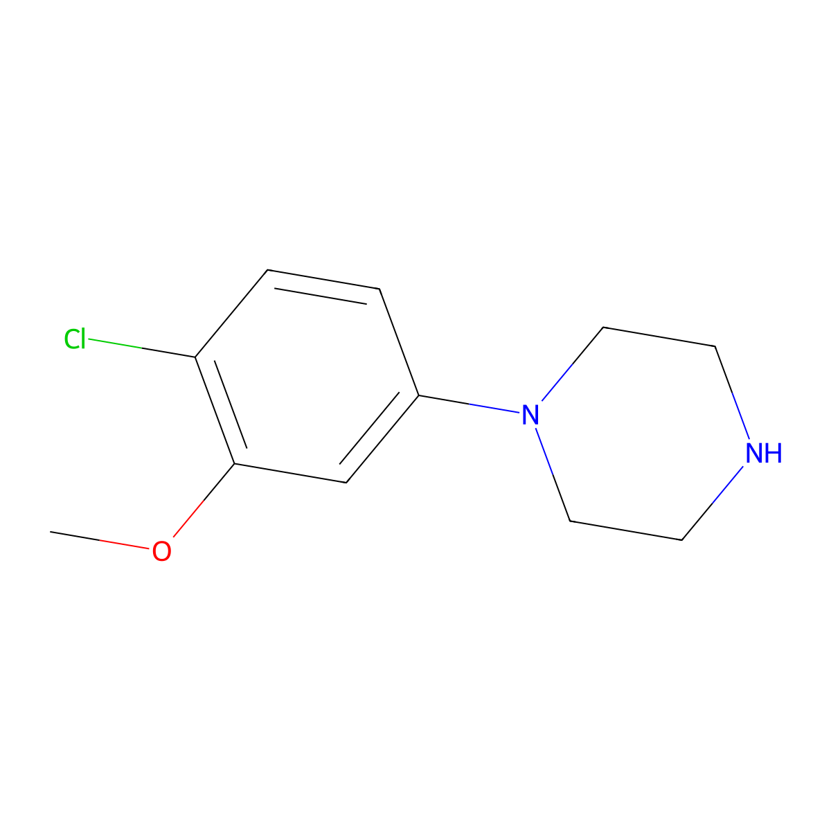 1-(4-Chloro-3-methoxyphenyl)piperazine molecular structure, CAS 637022-44-7