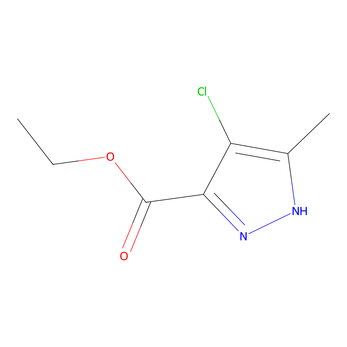 ethyl 4-chloro-5-methyl-1H-pyrazole-3-carboxylate molecular structure, CAS 637022-63-0
