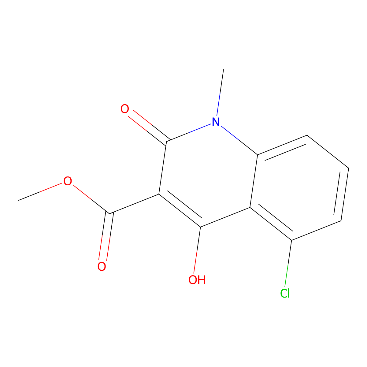 Methyl 5-chloro-4-hydroxy-1-methyl-2-oxo-1,2-dihydroquinoline-3-carboxylate molecular structure, CAS 637027-41-9